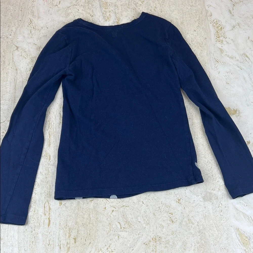 GAP KIDS PARIS Eiffel Tower - navy, silver polka dots, sequin shirt girls medium